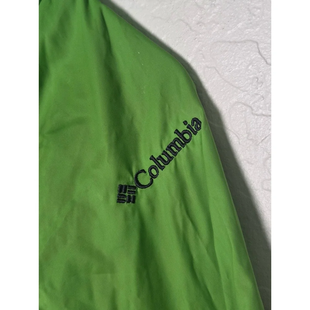 Columbia Toddler Frog Hooded Windbreaker Jacket Green Navy Blue 2T Rain Coat